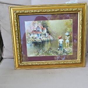 Framed Art Print with Gold Frame